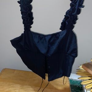 Kendall and Kylie black corset top, never worn, size M, back zip up